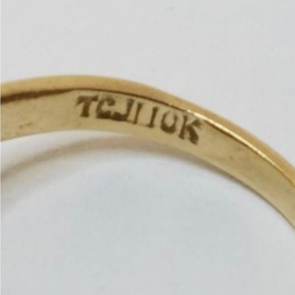 Vintage estate Nephrite Jade 10 K yellow gold ring, size 8.0 - Picture 4 of 5